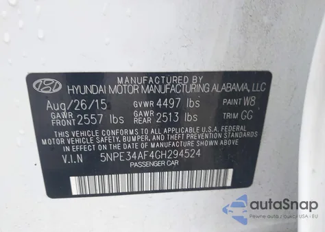 2016 Hyundai Sonata Sport из США, поврежденный, VIN 5NPE34AF4GH294524